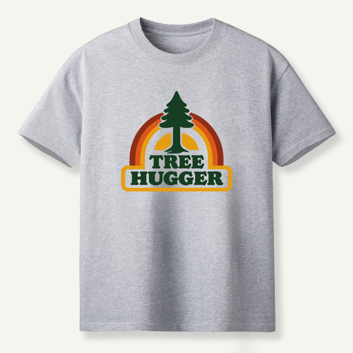 Tree Hugger Retro Rainbow Pine Badge T-Shirt