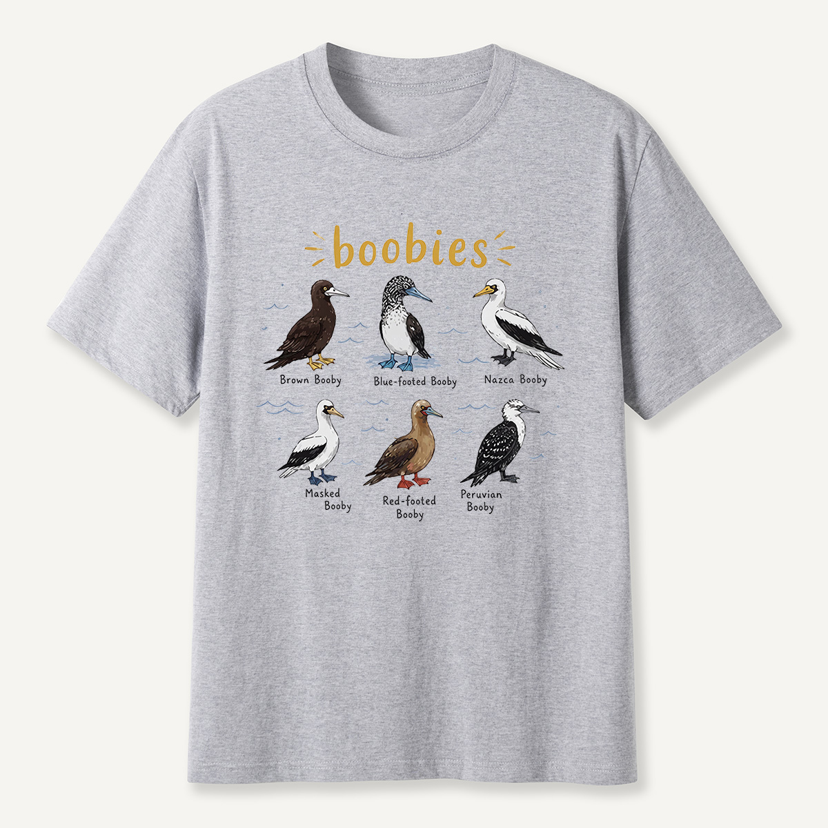 MDCTBYWY26072002 Boobies Bird Species Guide T-Shirt