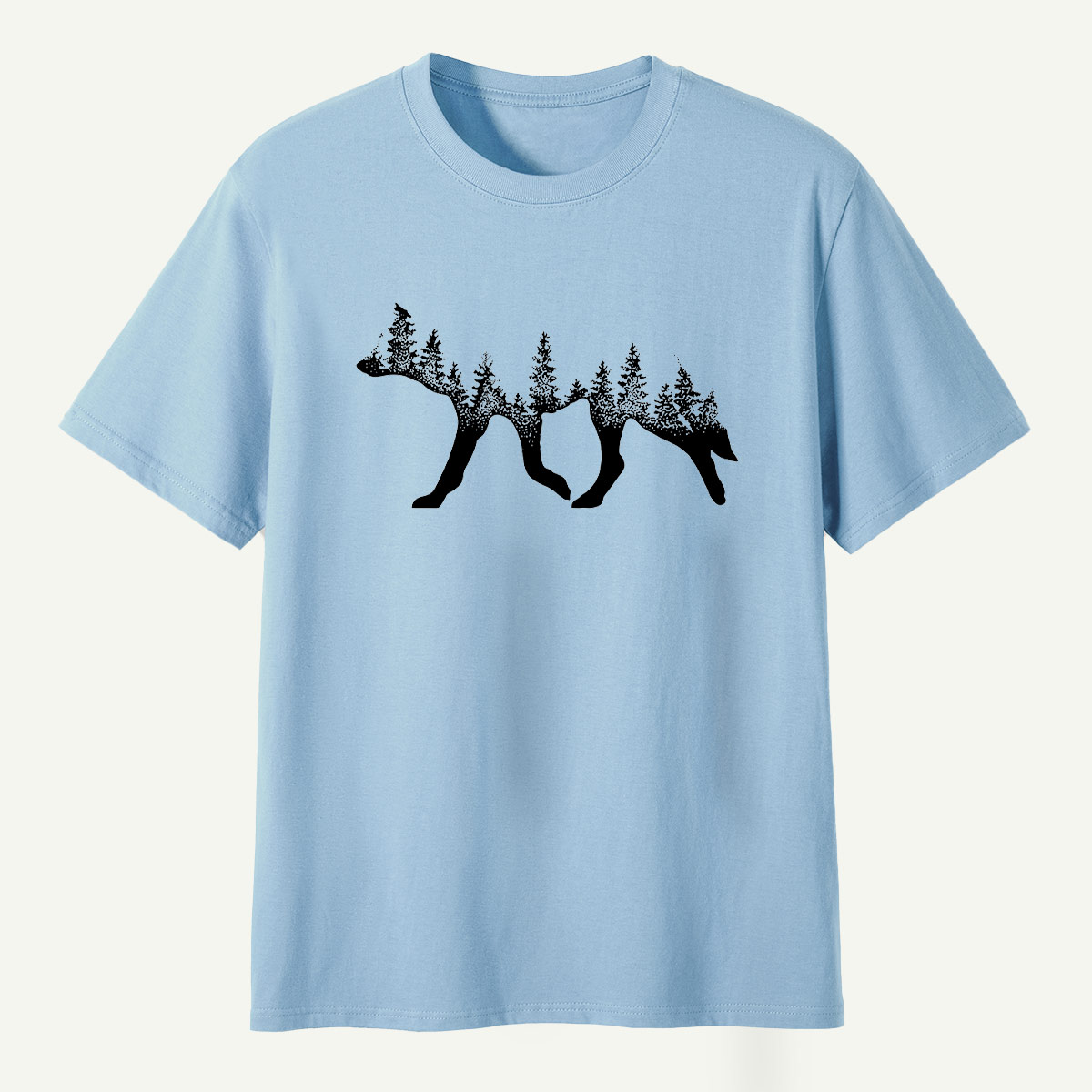 Bear Silhouette Pine Forestscape T-Shirt