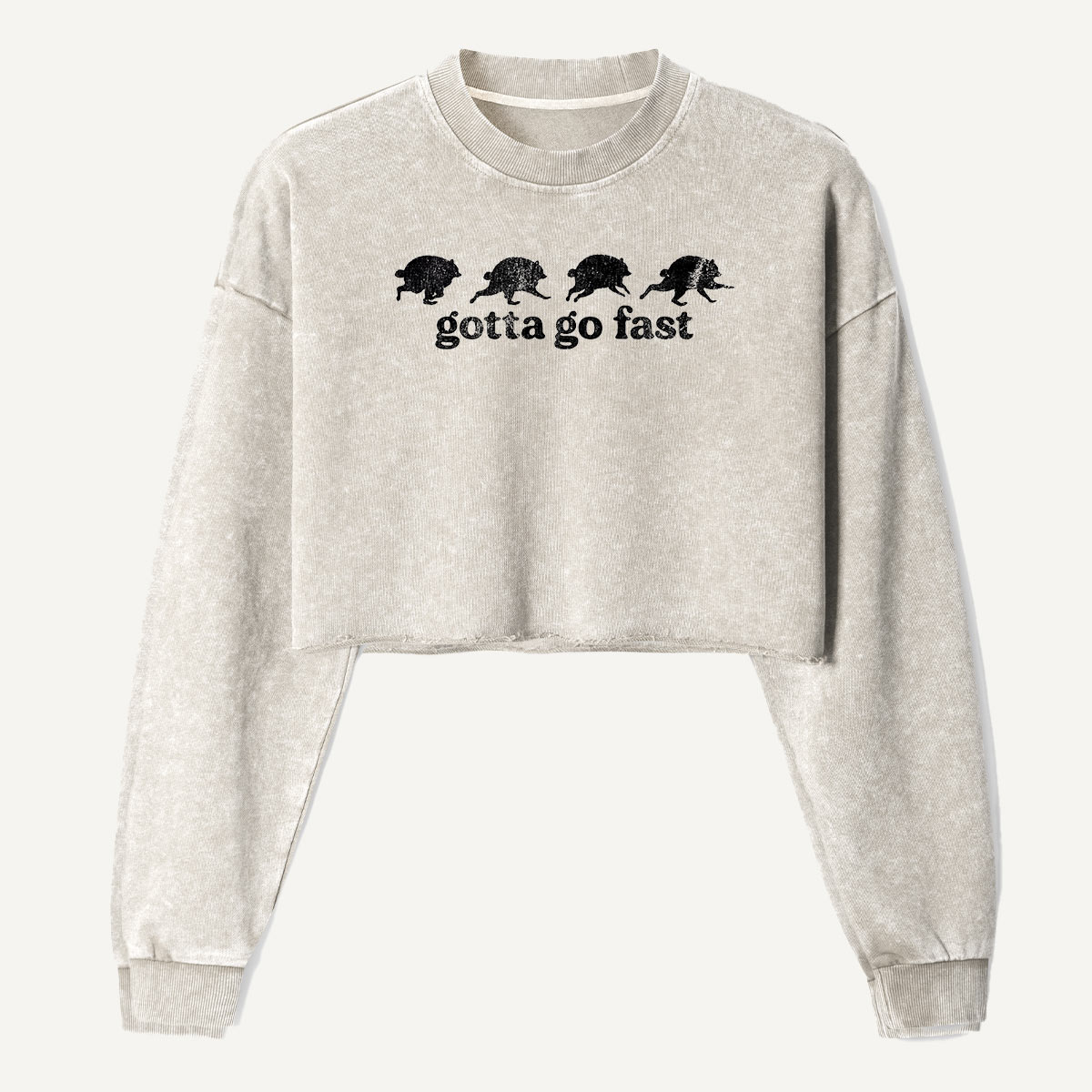 Gotta Go Fast Armadillo Parade Women's Washed Cropped Sweatshirt