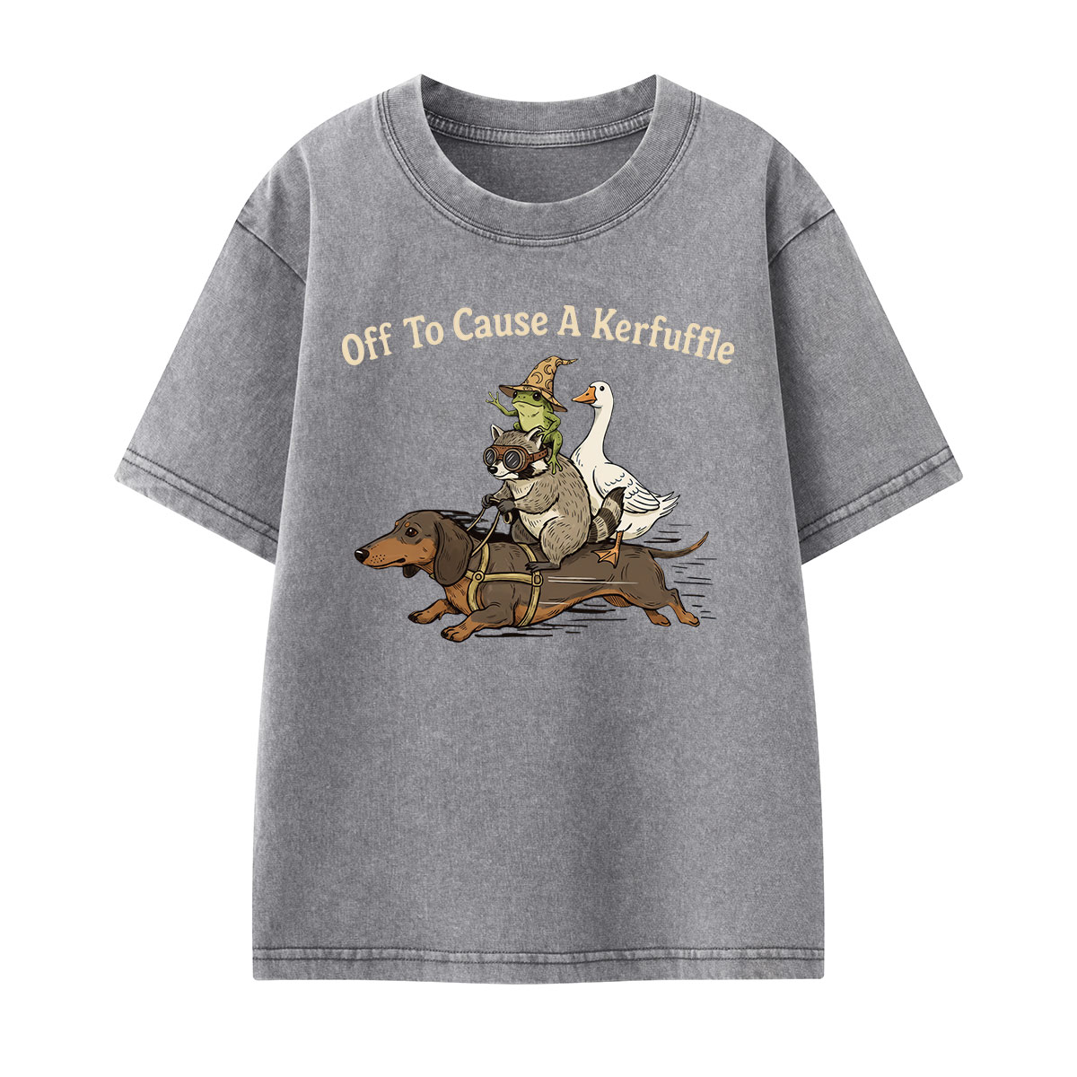 Off To Cause A Kerfuffle Kids Washed T-Shirt