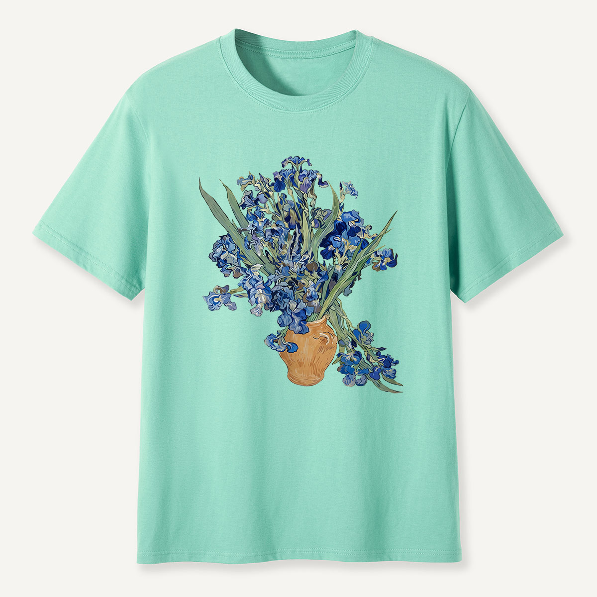 Blue Irises in Vase Art T-Shirt