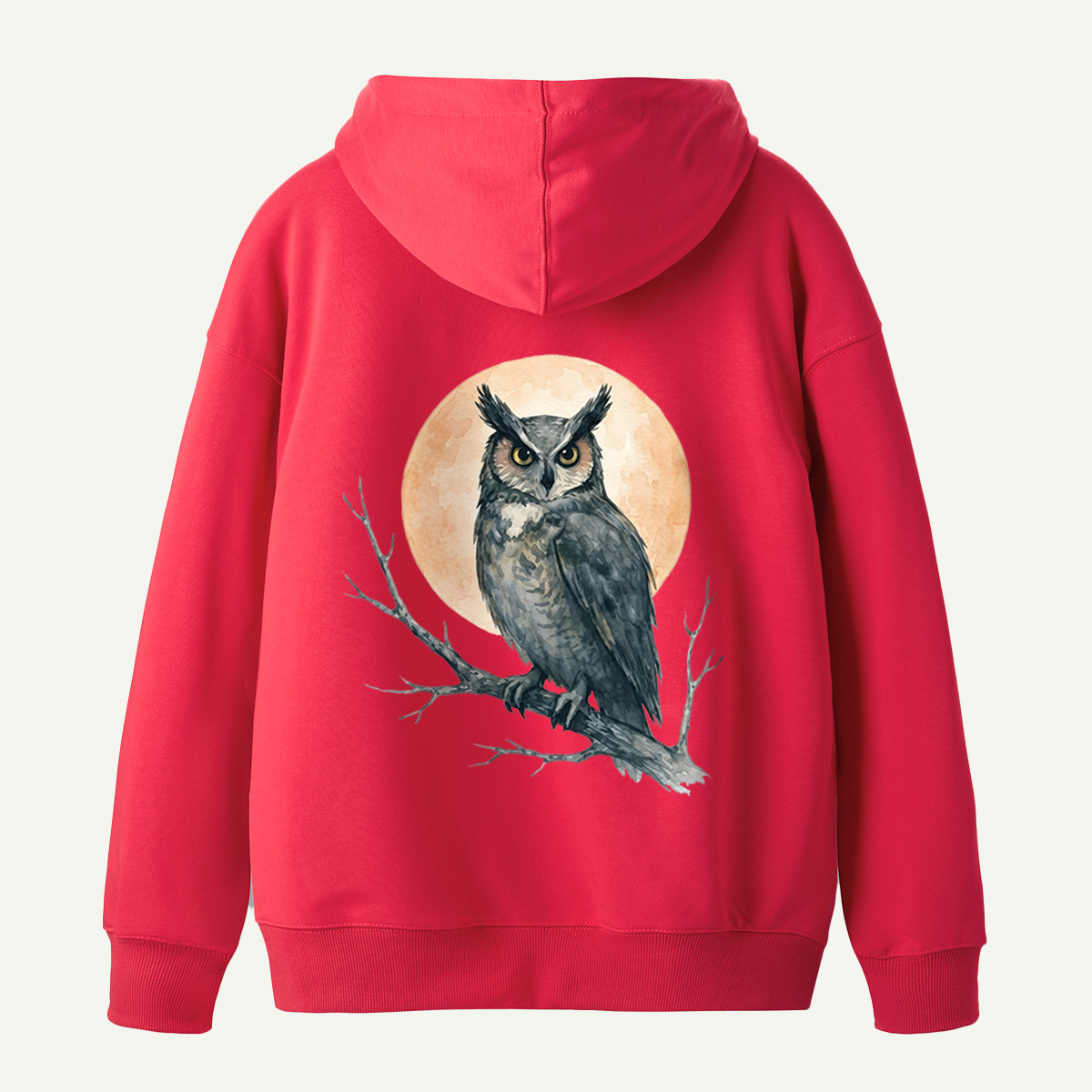 Twilight Owl Back Printed Hoodie