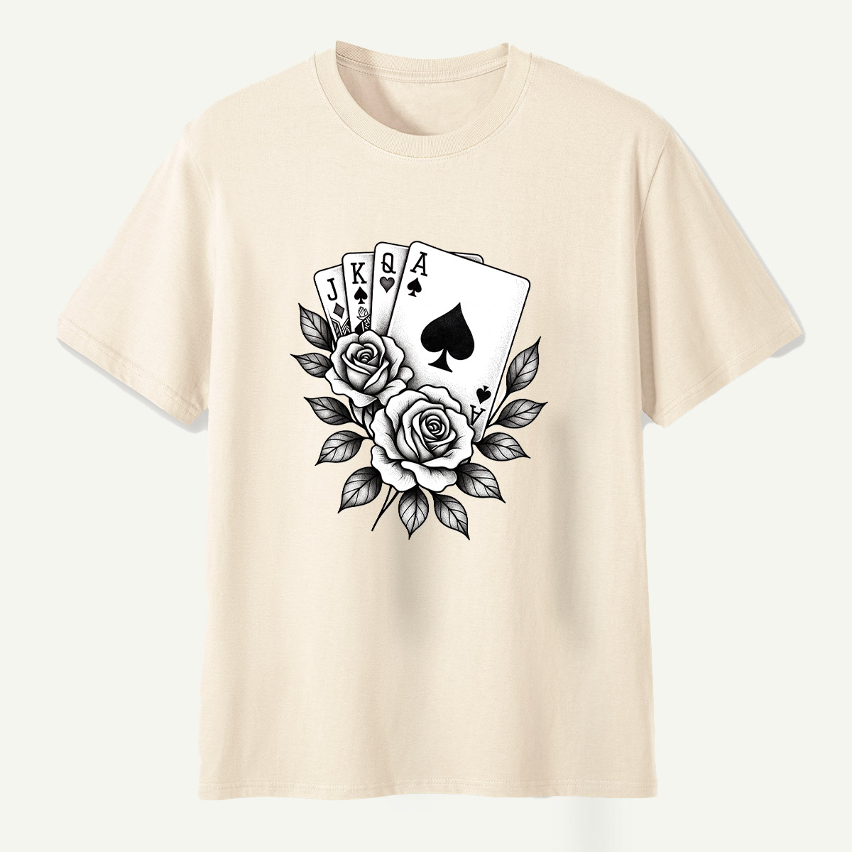 Floral Ace Of Spades Rose Bouquet T-Shirt