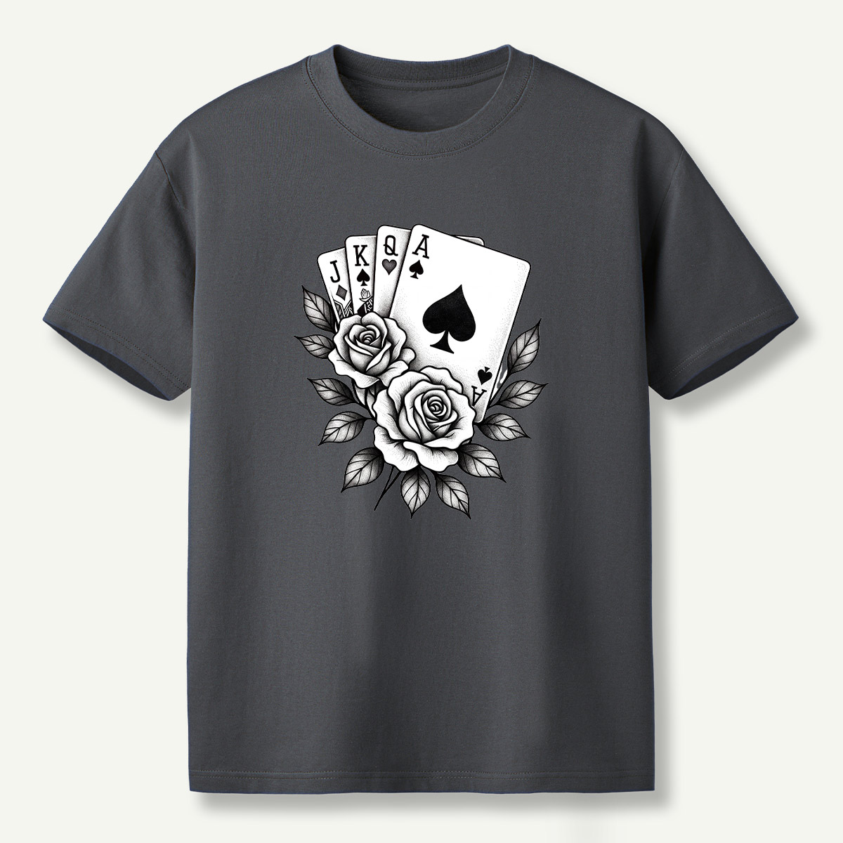 Floral Ace Of Spades Rose Bouquet T-Shirt