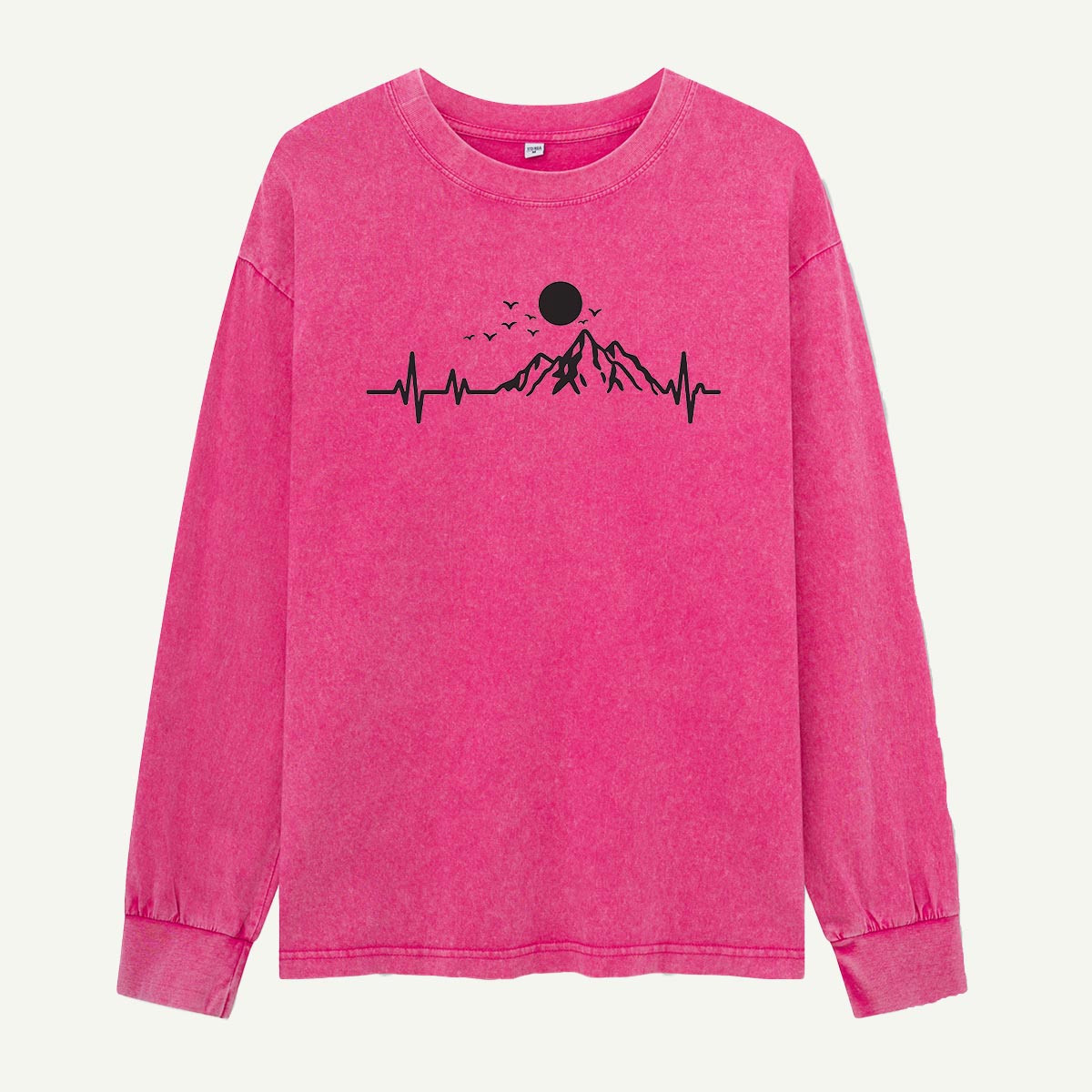 Mountains Are My Heartbeat Washed Long Sleeves