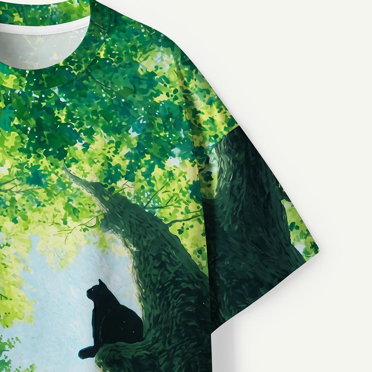 Retro Cat Art Print Premium Eco Tee
