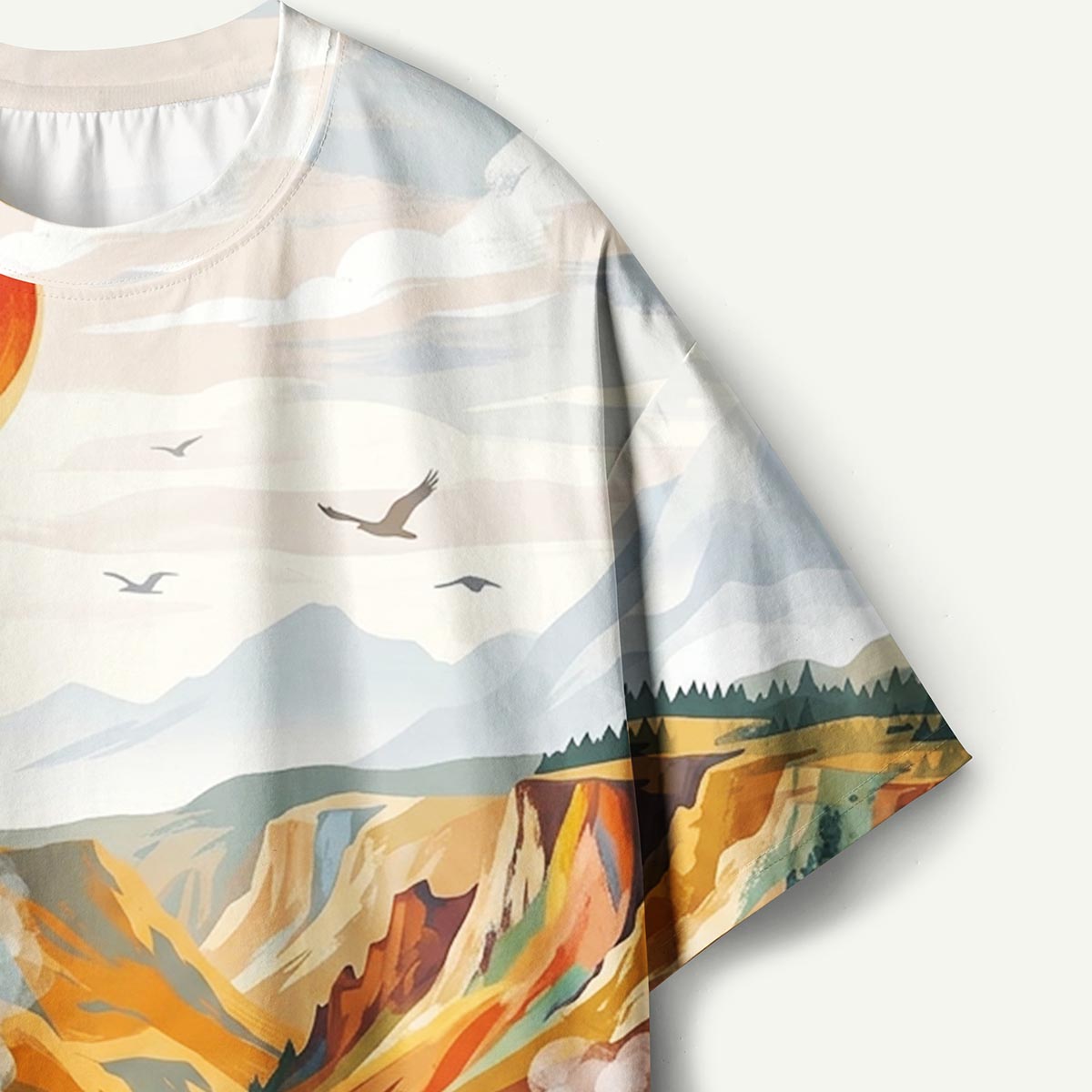 Yellowstone National Park Sunset Premium Eco All-Over Print T-Shirt