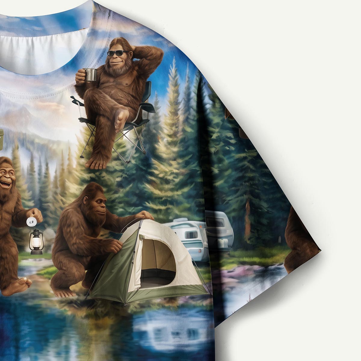 Funny Cryptids Camping Premium Eco Tee