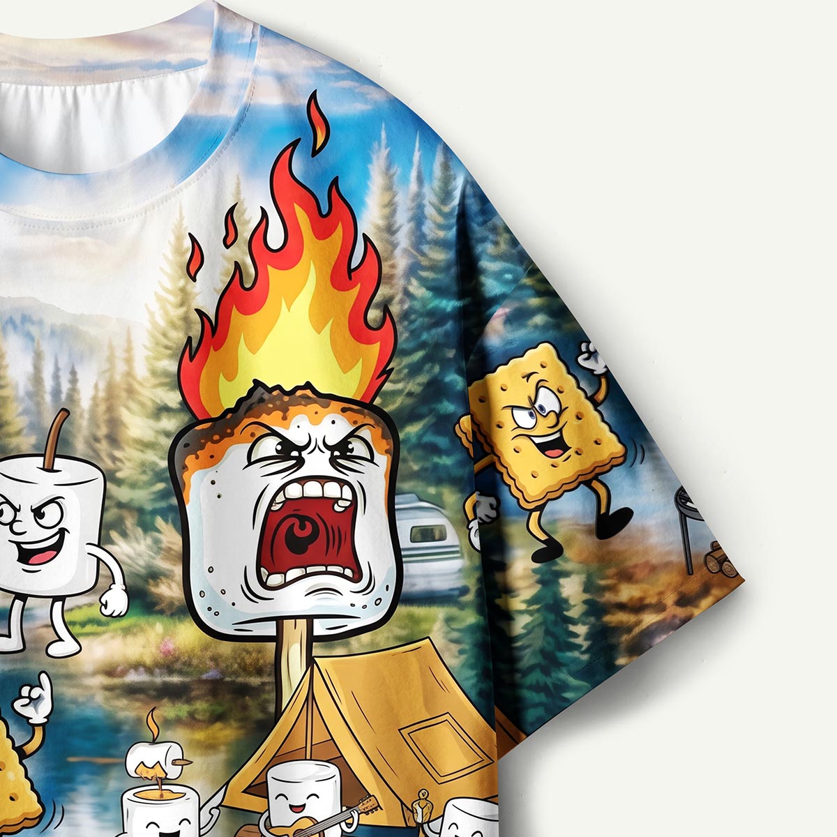 Camping Burnt Mashmallow Premium Eco Tee