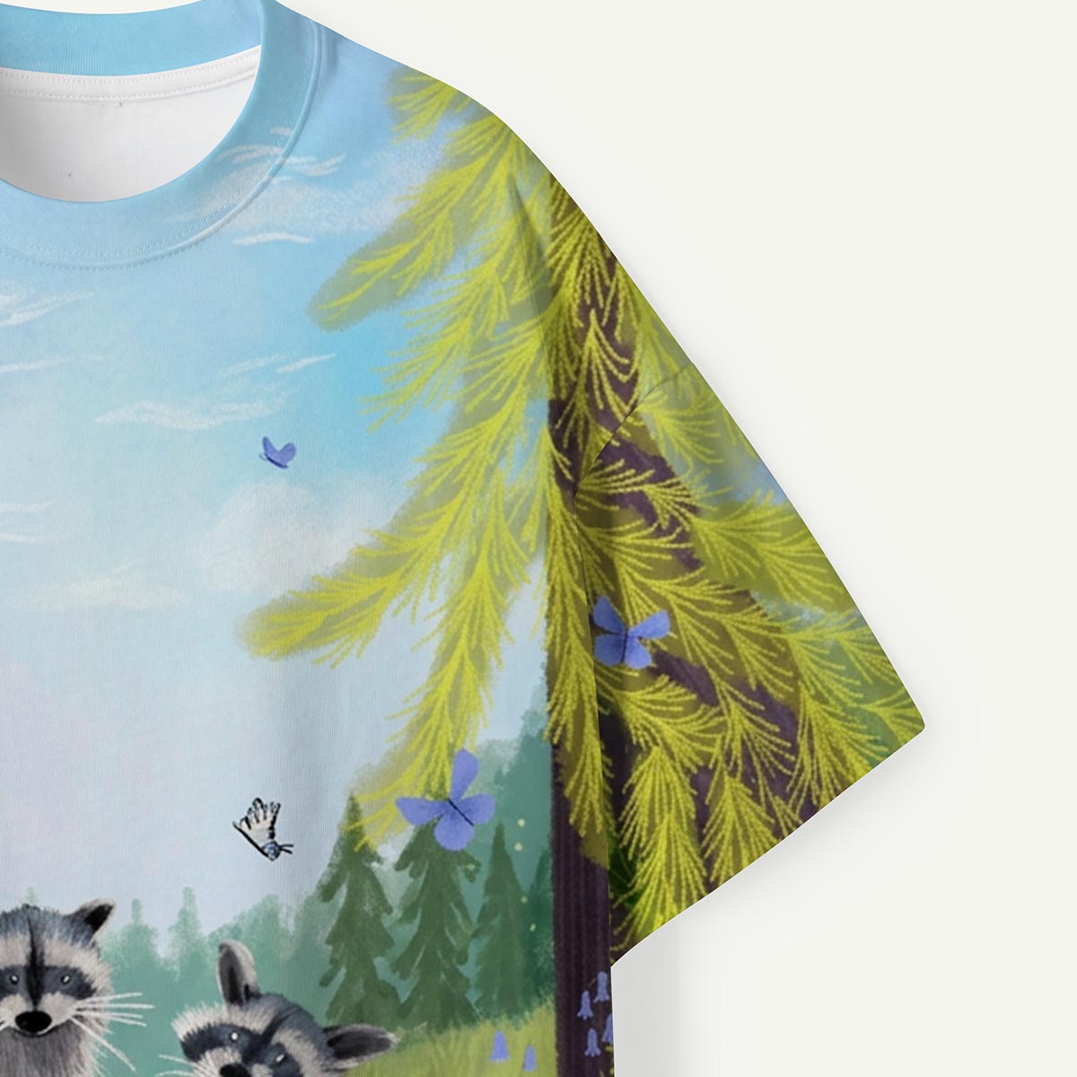 Raccoon Forest Meadow Premium Eco Tee