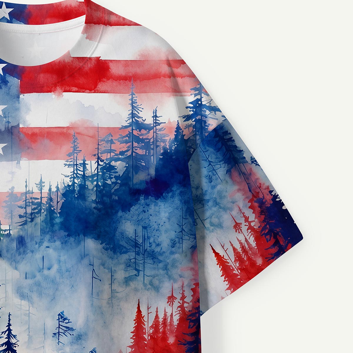 American Flag Forest Premium Eco Tee
