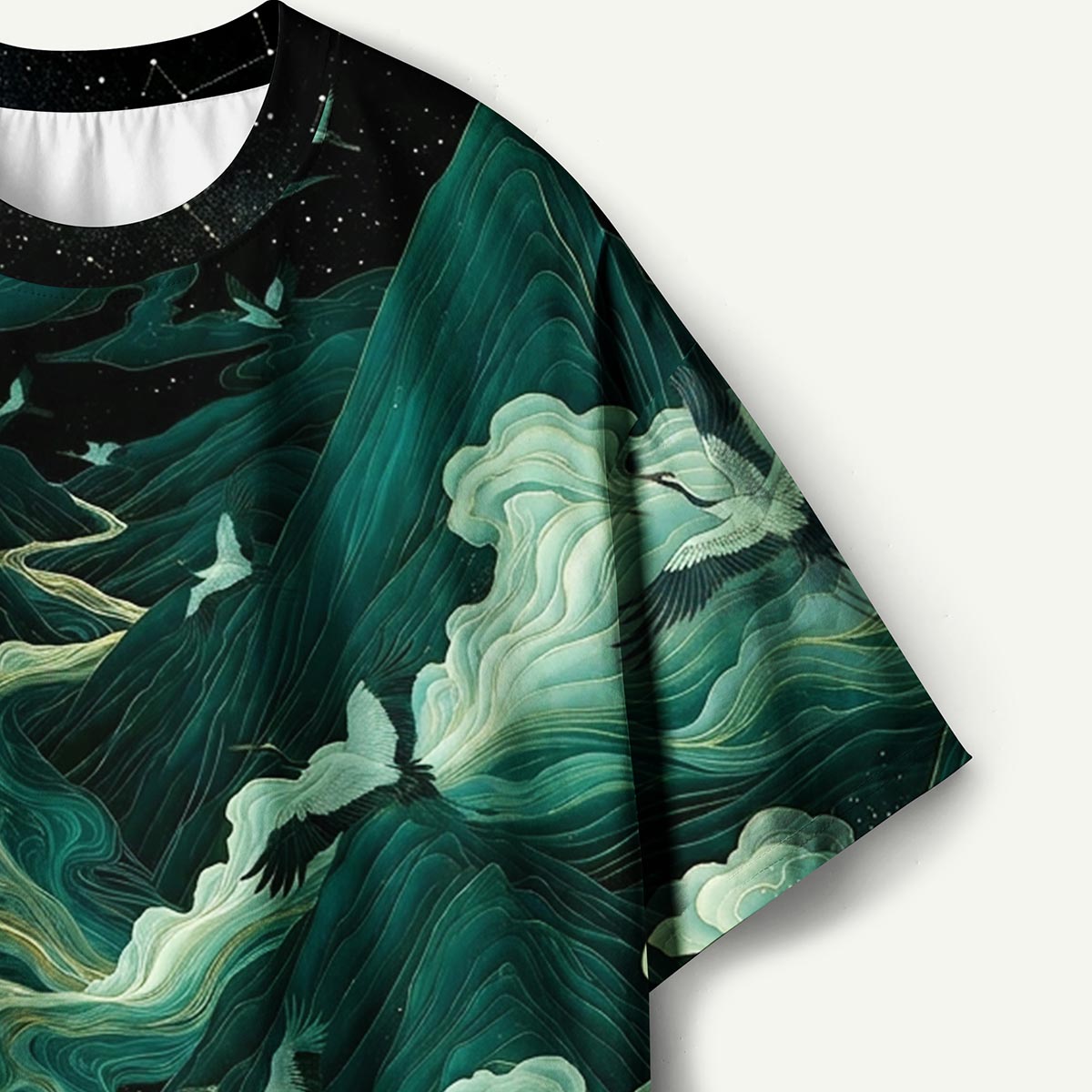 Layered Mountain and Flowing Clouds Premium Eco Tee