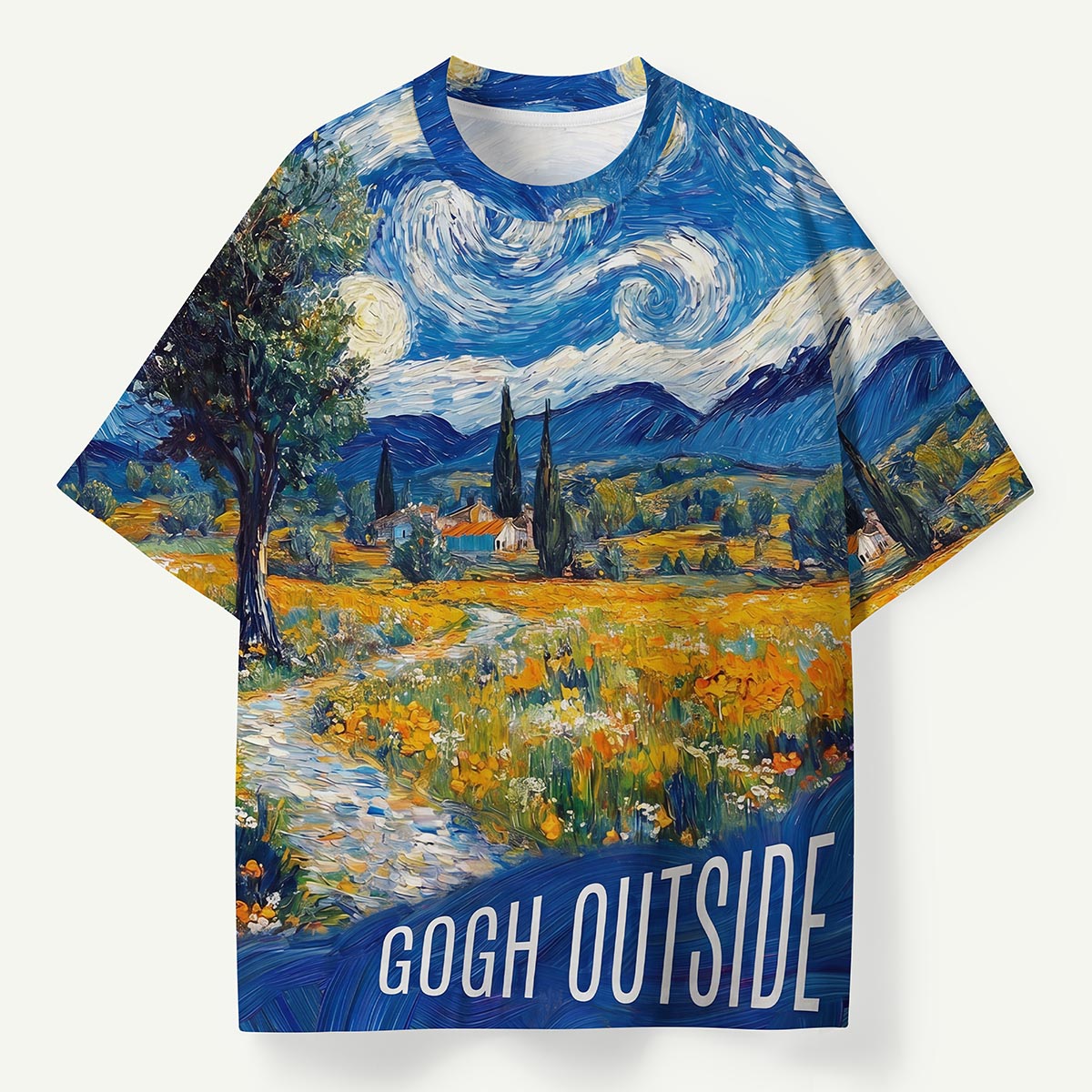 Swirl Sky Field Landscape Gogh Outside Premium Eco Tee