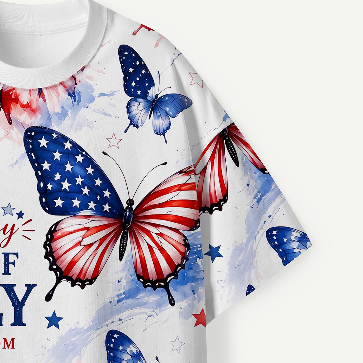 Happy 4th of July Patriotic Butterfly Premium Eco Tee