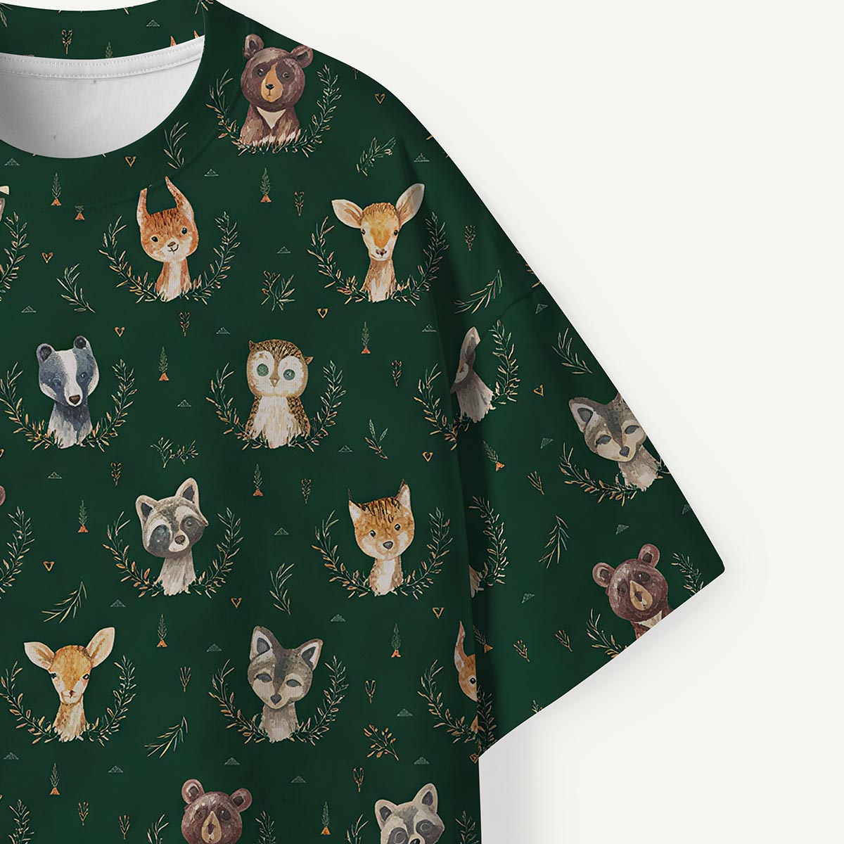 Forest Animal Bear Hedgehog All-Over Print Eco T-Shirt