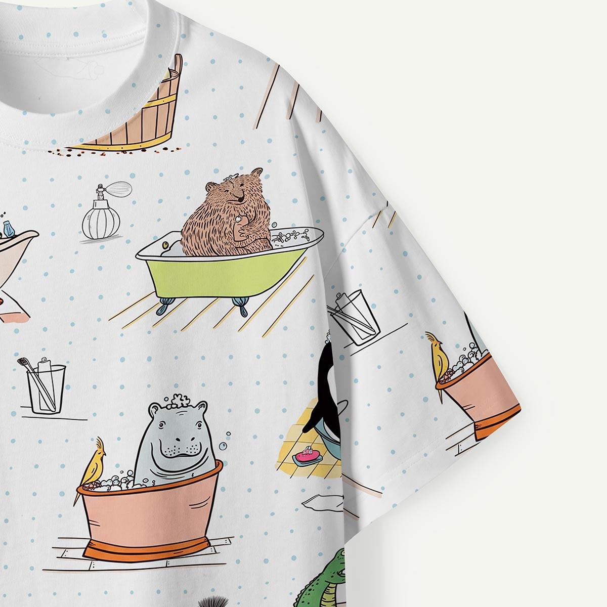 Animal Bath Time Premium Eco Tee