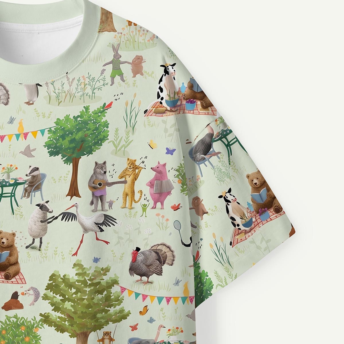 Woodland Animals Picnic Party Premium Eco Tee