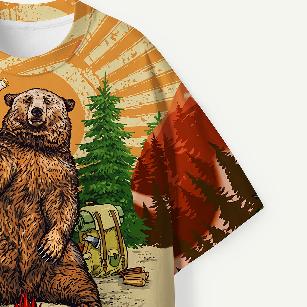 Bear Camping Bonfire Outdoor Adventure Premium Eco Tee