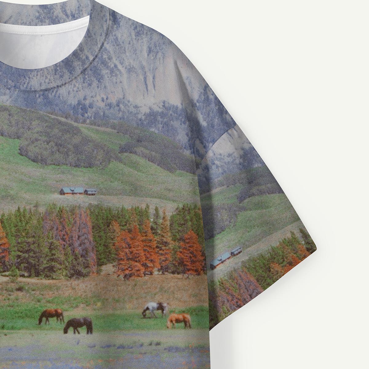 Mountain Meadow Wild Horse Landscape Premium Eco Tee