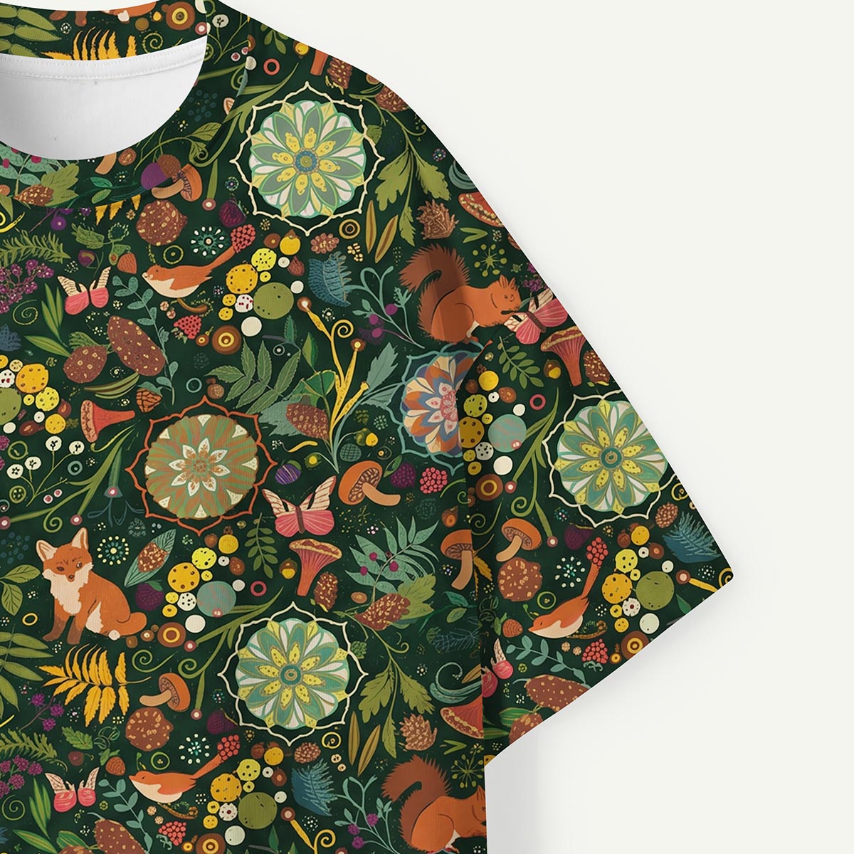 Woodland Fox & Forest Floral Premium Eco Tee