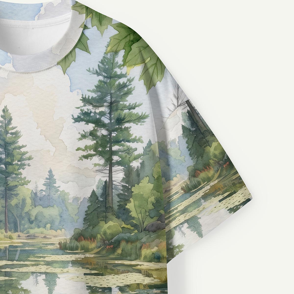 Watercolor Forest Lake Premium Eco Tee