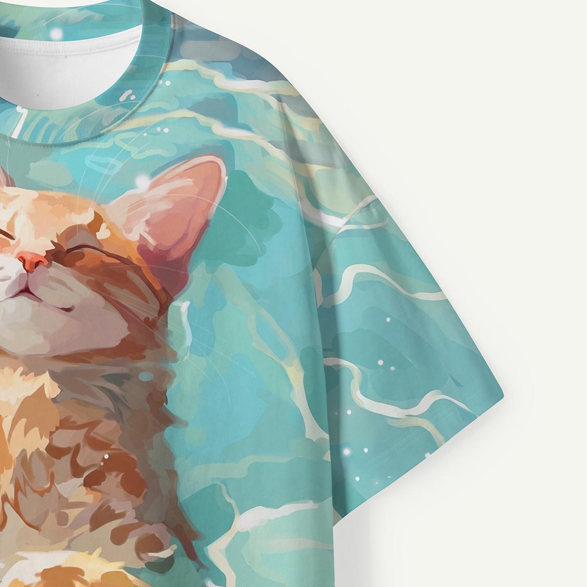 Floating Ginger Cat Premium Eco Tee