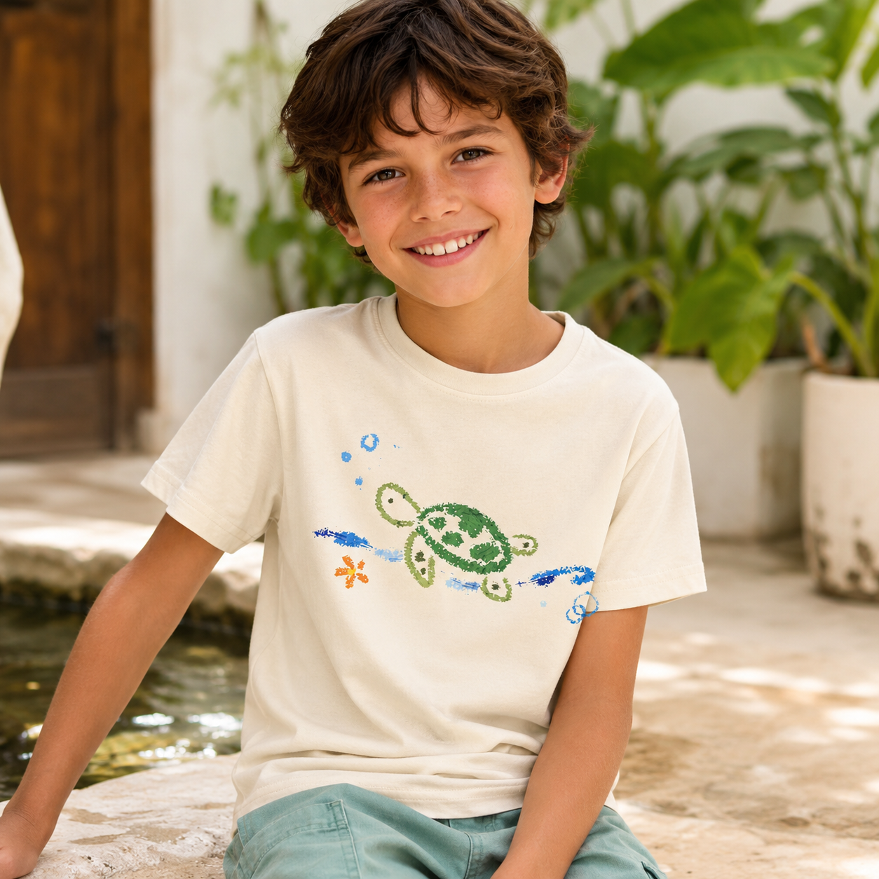 Sea Turtle Ocean Swim Kids T-Shirt
