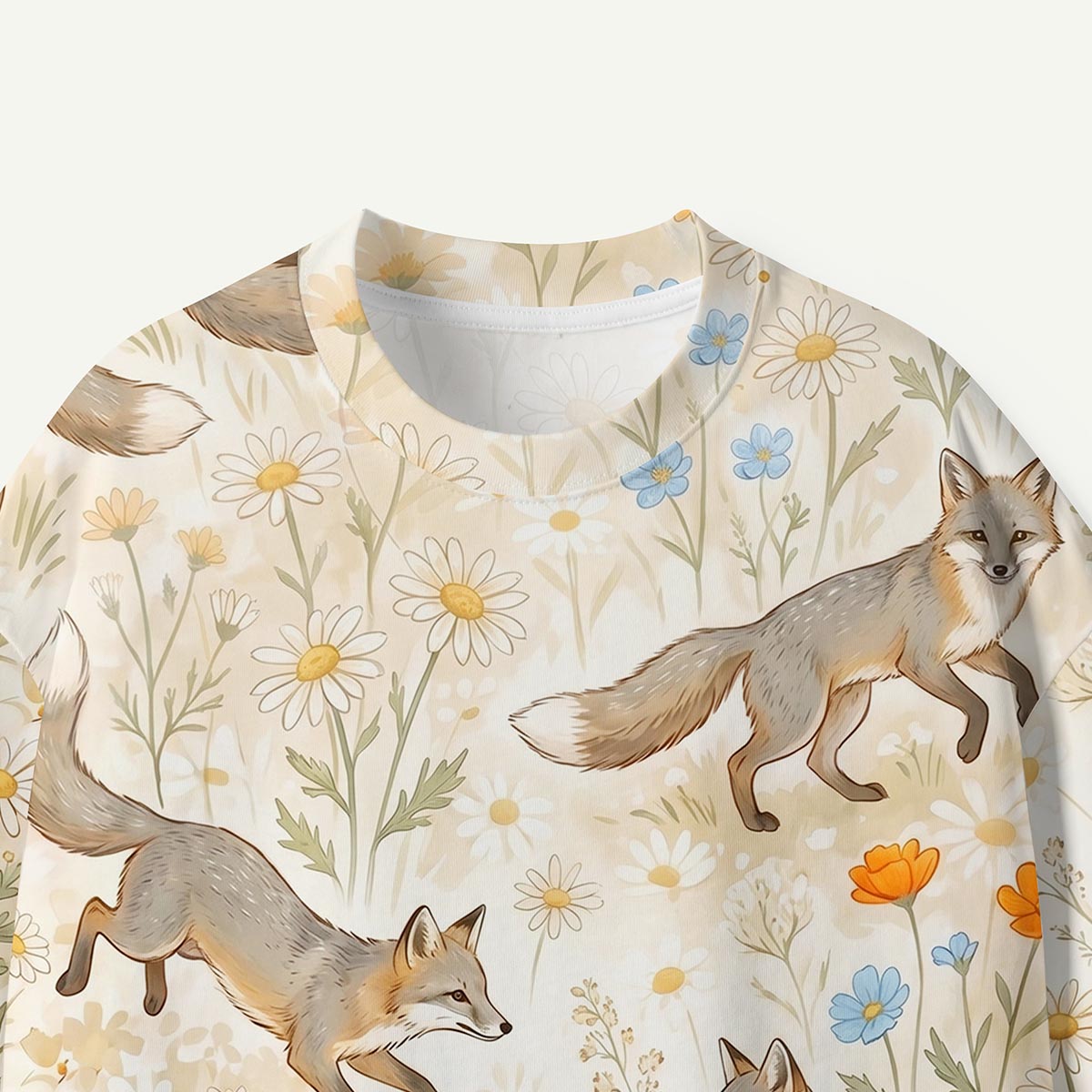 Fox and Wild Daisy Eco All-Over Print T-Shirt