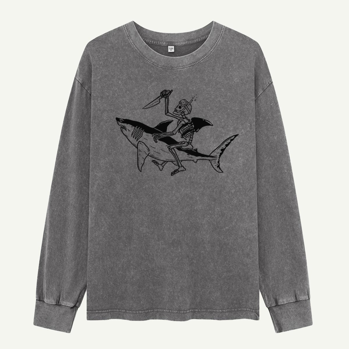 Bone Rider of the Deep Washed Long‑sleeve