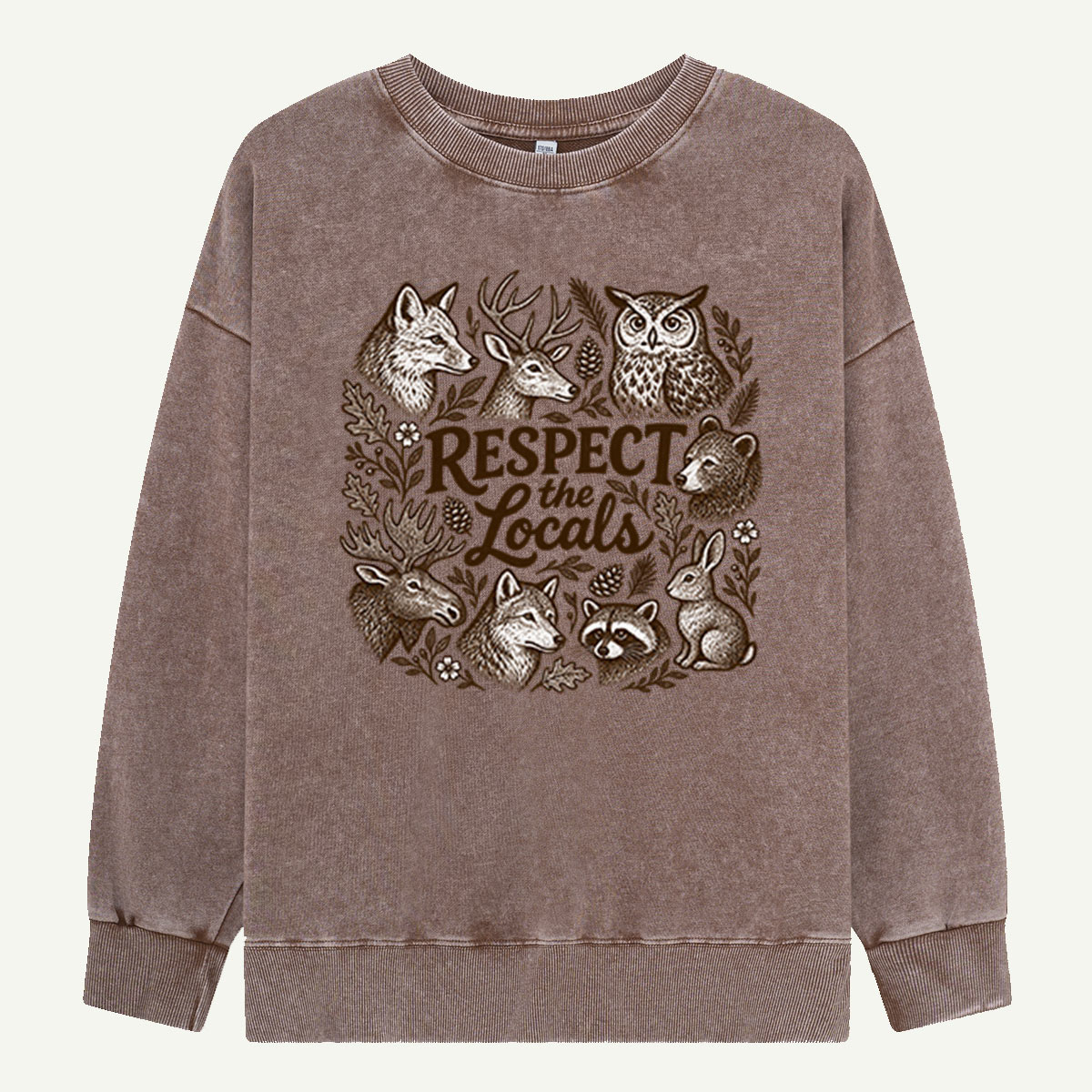 Respect Locals Woodland Wildlife Washed Sweatshirts