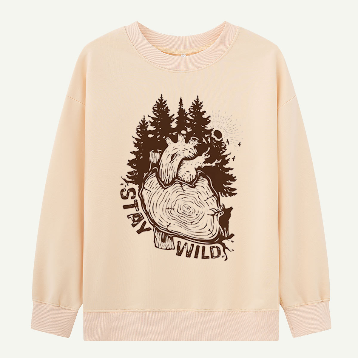 Stay Wild Forest Heart Sweatshirts
