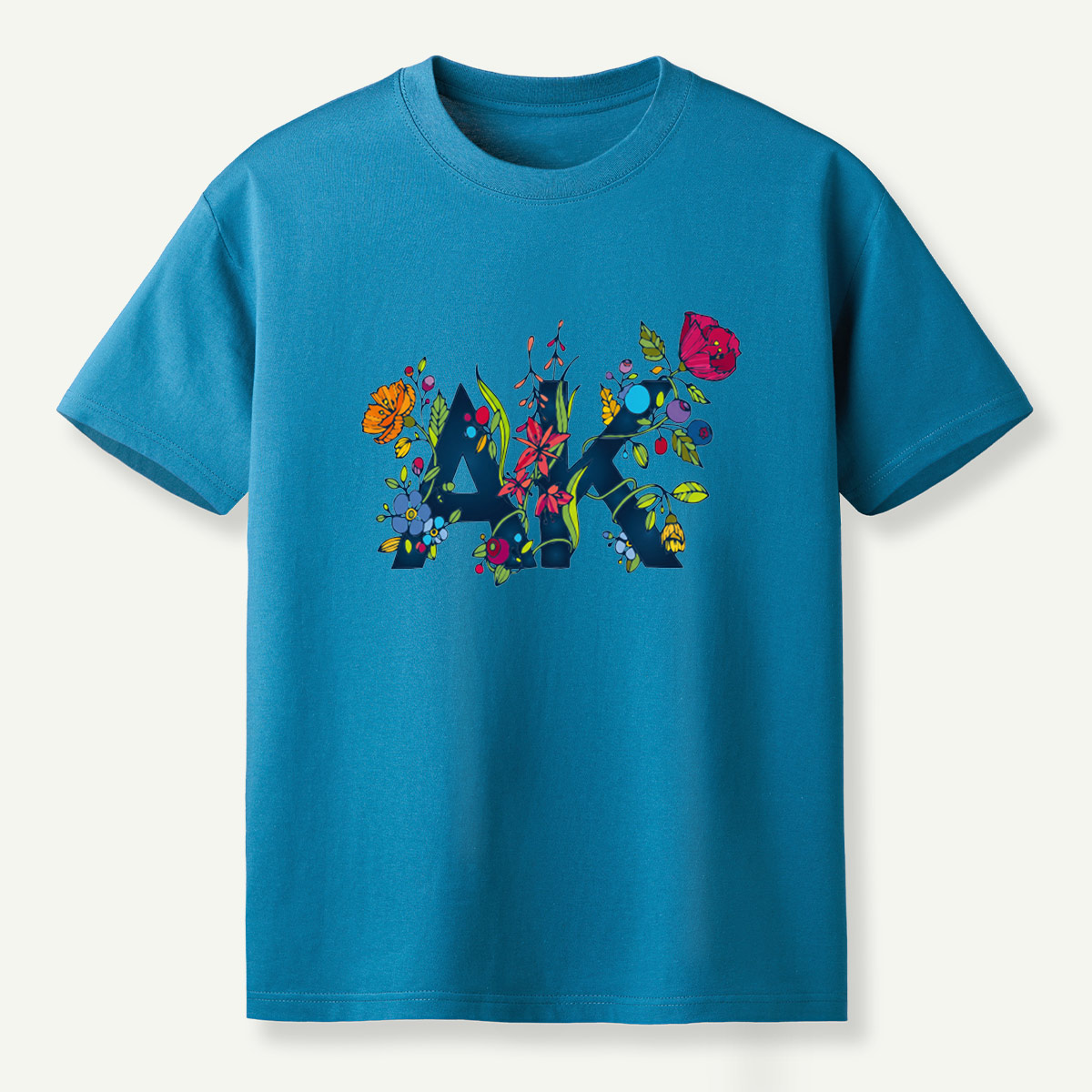Floral Letter M Wildflower Botanical Collage T-Shirt