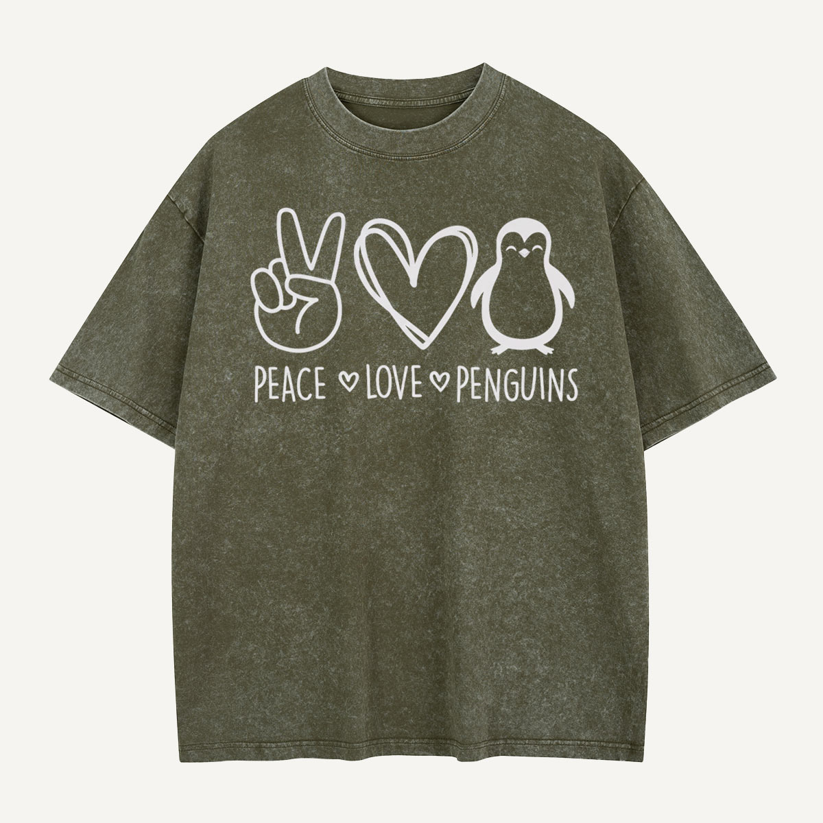 Off To Cause A Kerfuffle Scooter Penguin Washed T-Shirt