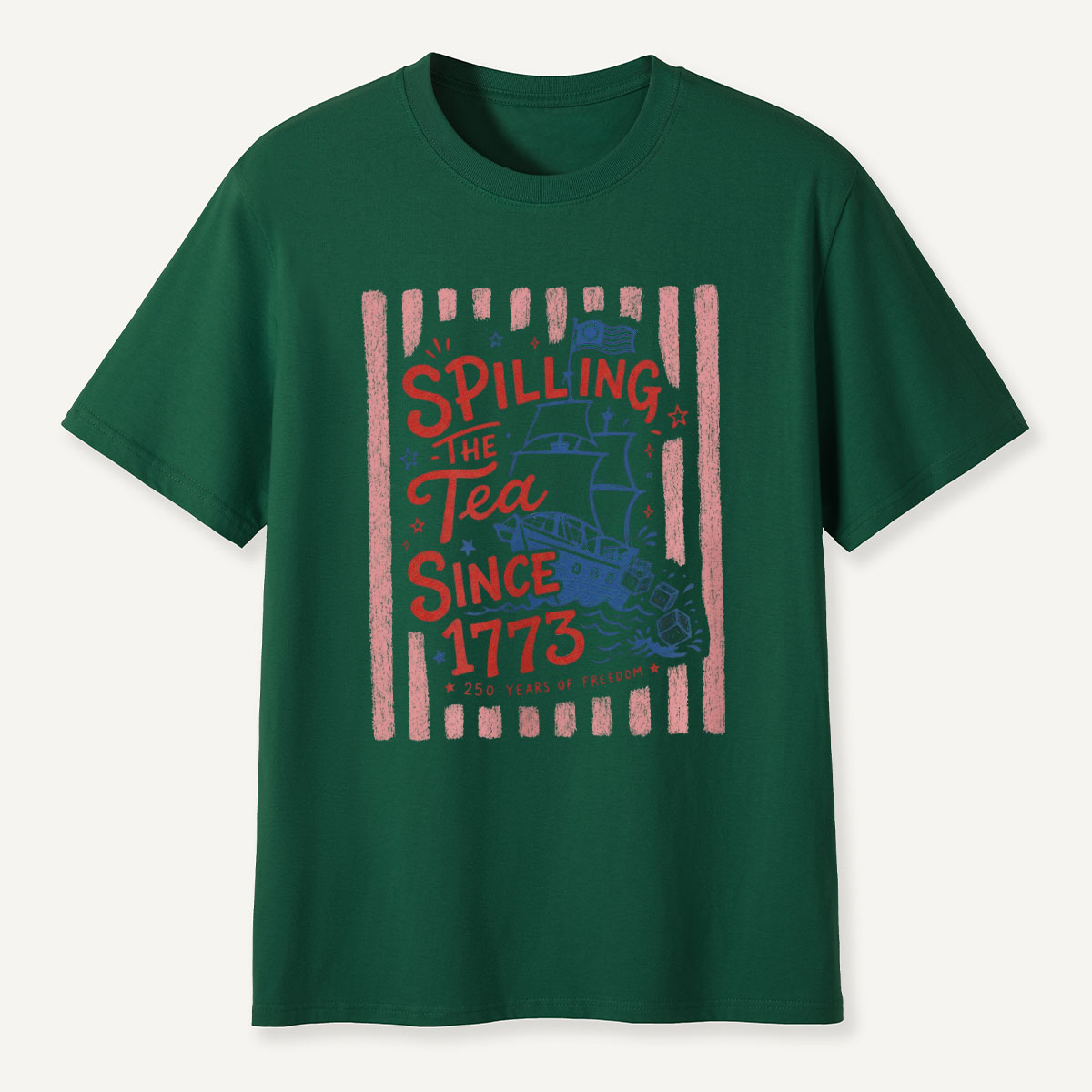 Striped Spilling The Tea Since 1773 T-Shirt