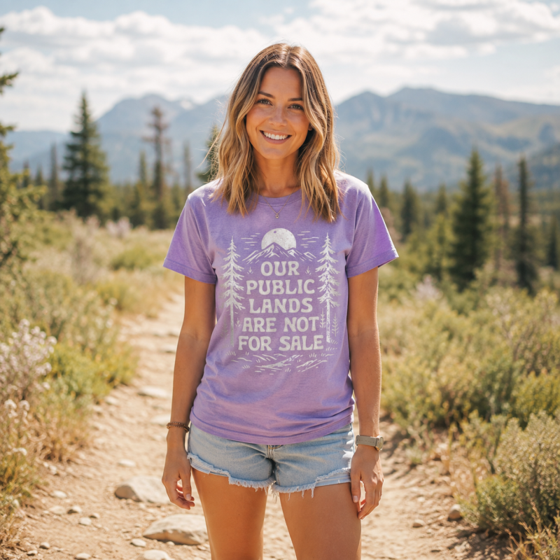 Our Public Lands Are Not for Sale Moonlit Forest T-Shirt