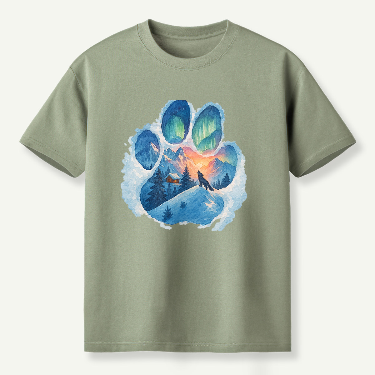Wolf Paw Mountain Landscape T-Shirt