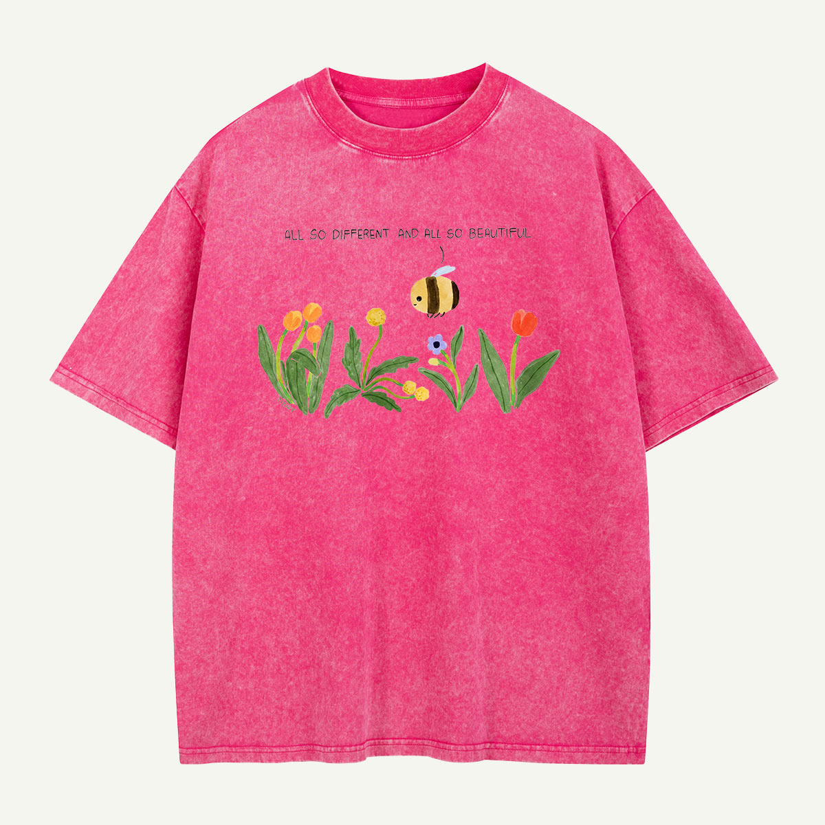 Different Blooms One Bee Washed T-Shirt