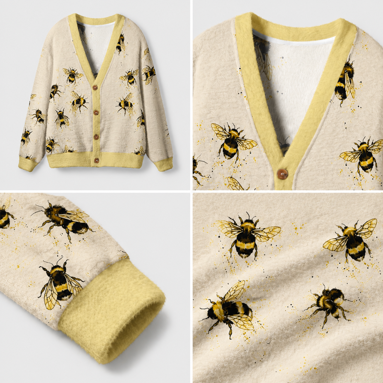 Bee Parade in Bloom Ugly Cardigan Sweaters