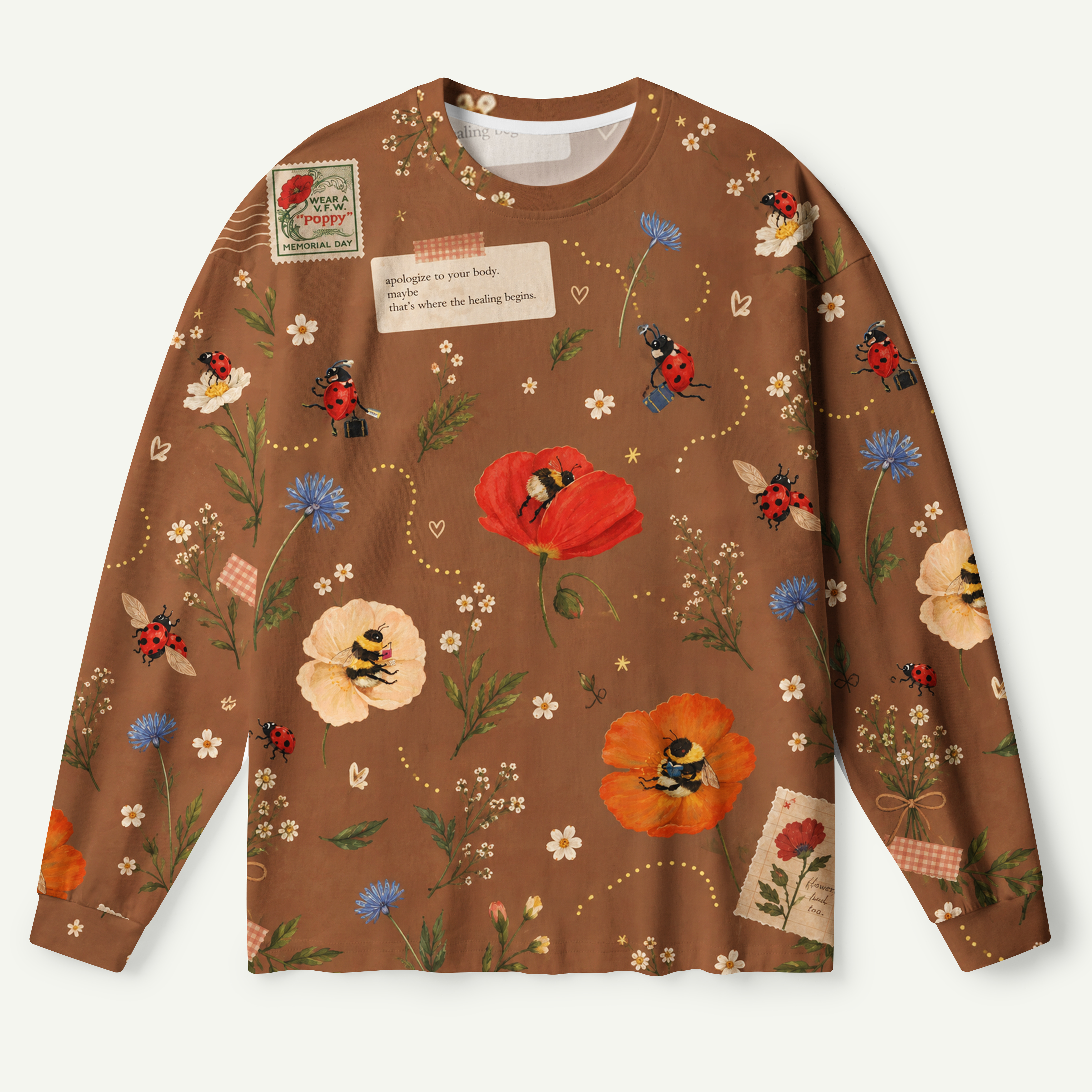 Cozy Autumn Harvest Scene Premium Pure Cotton Long Sleeves