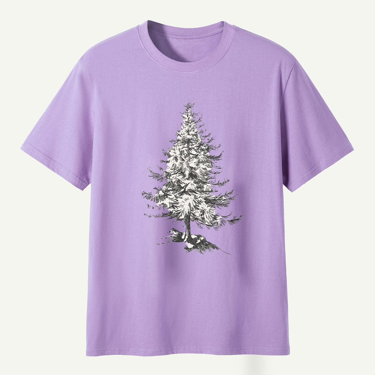 Lone Pine Tree Detailed Sketch T-Shirt