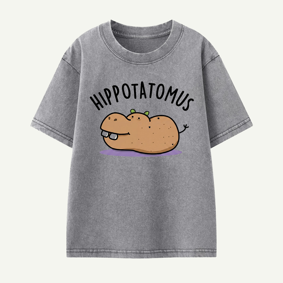 Hippotatomus Potato Hippo Kids Washed T-Shirt