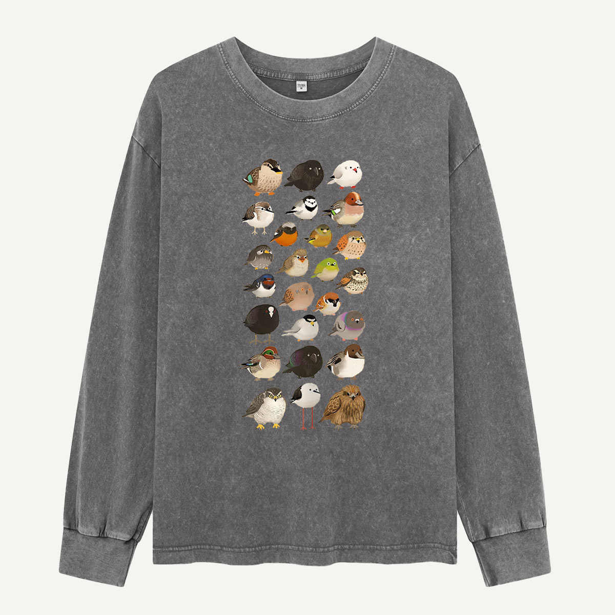 Bird Species Illustration Washed Long Sleeves
