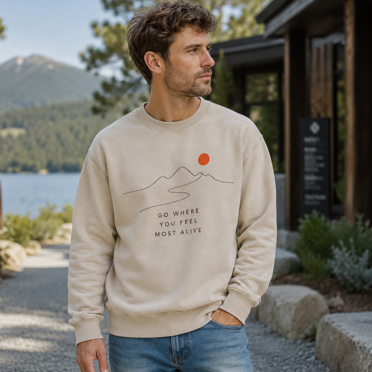 Go Where the Mountains Call Washed Sweatshirts