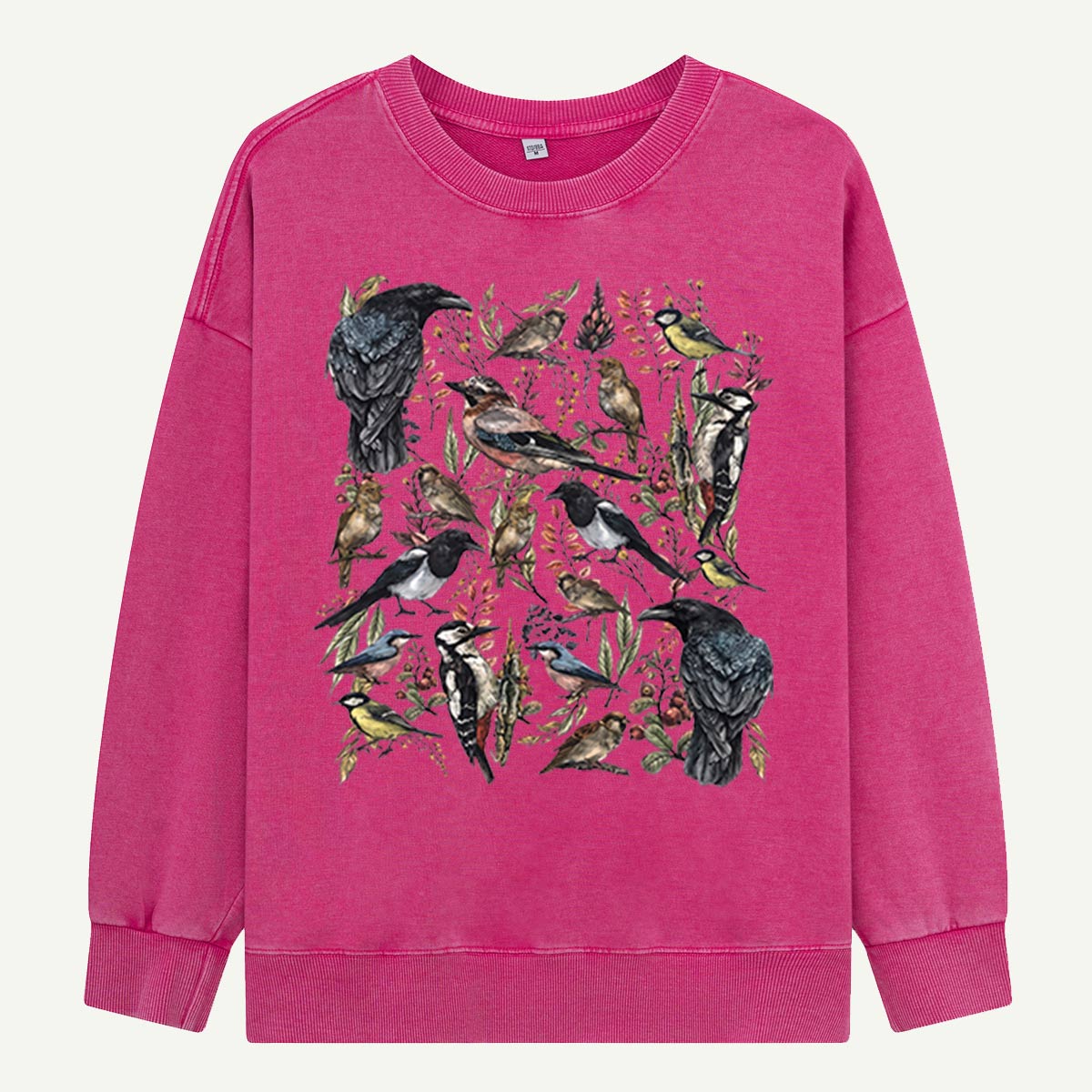 Vintage Wild Birds Botanical Washed Sweatshirts