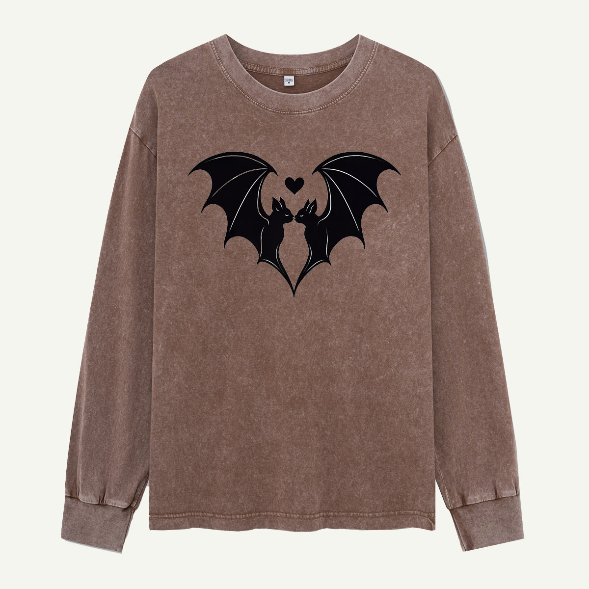 Two Bats Make One Heart Washed Long Sleeves