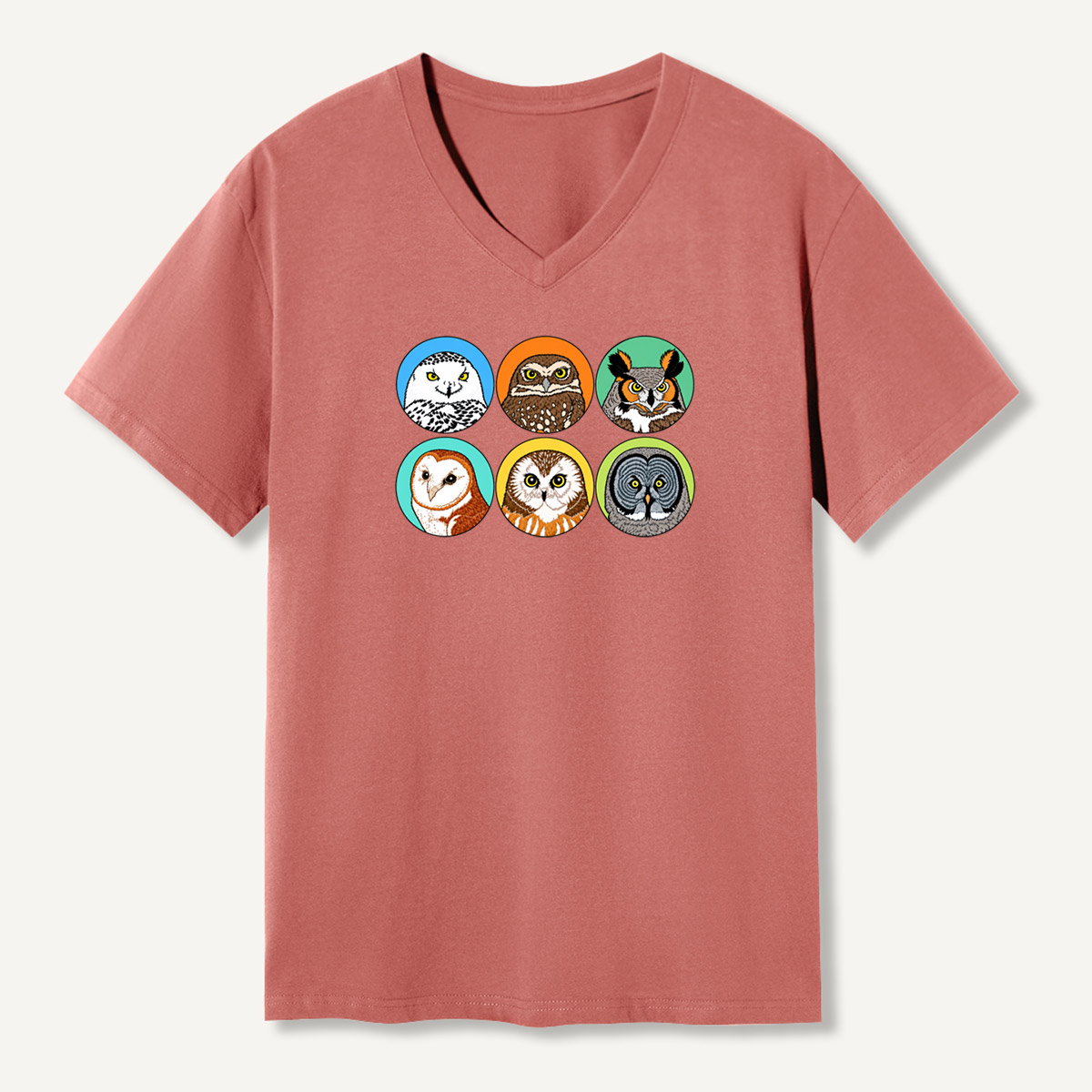 Owl Circle Portrait Collection V-neck T-Shirt