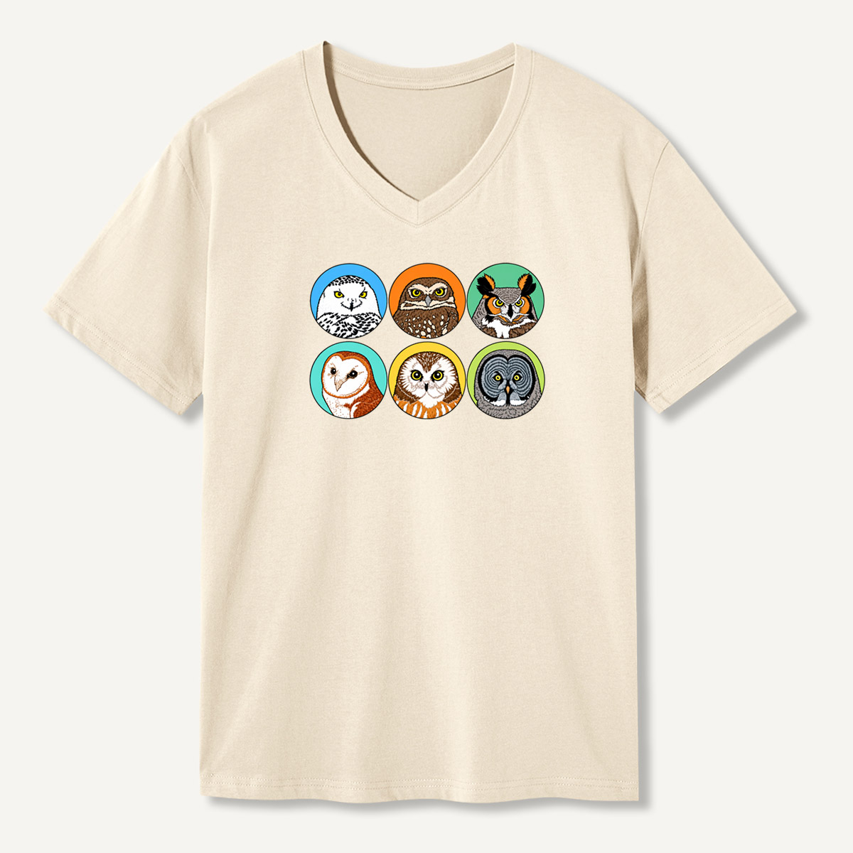 Owl Circle Portrait Collection V-neck T-Shirt