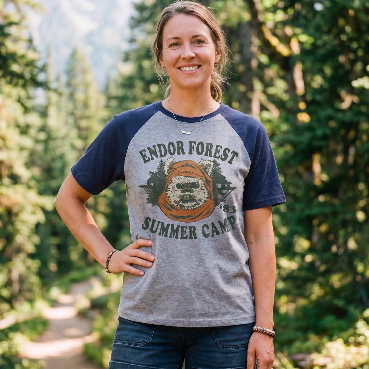 Galactic Forest Summer Camp Raglan T-Shirt