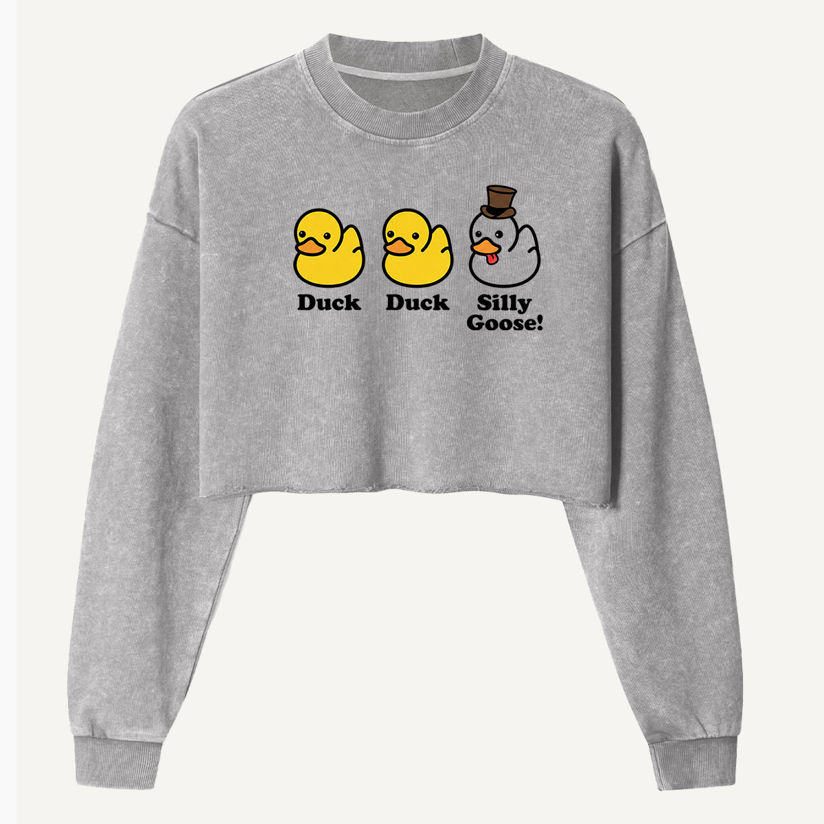 Duck Duck Silly Goose Women's Washed Cropped Sweatshirt